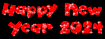 Glitters animated sparkling text Happy 2024