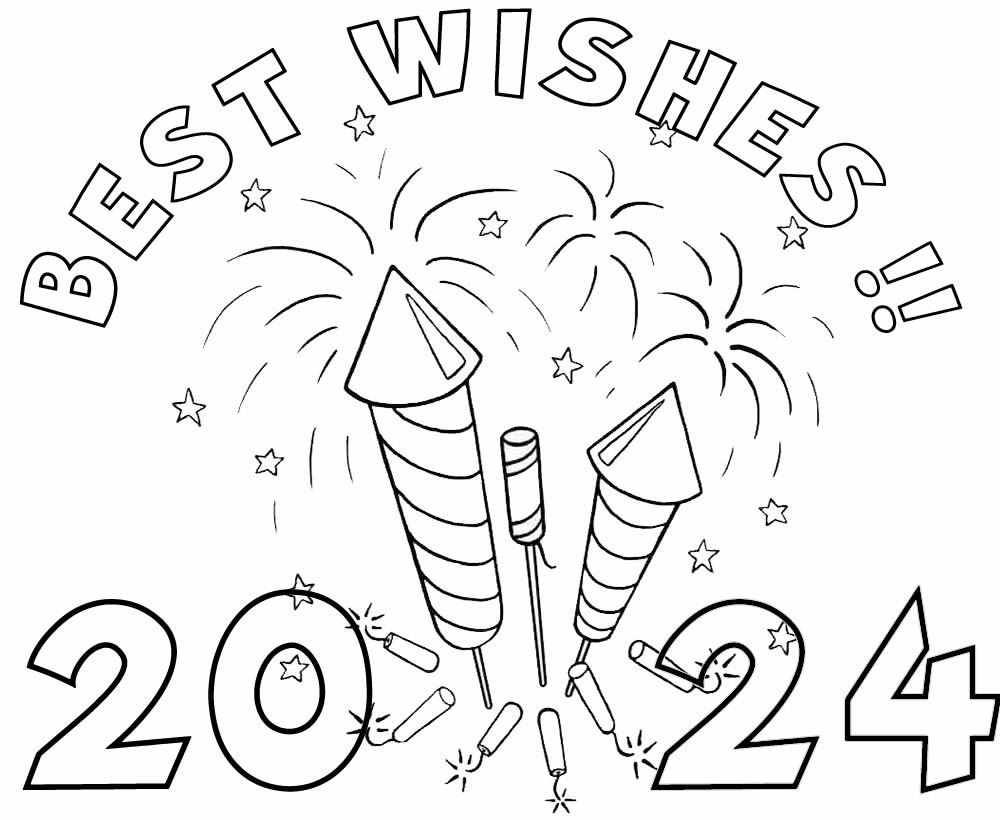 Coloring page Best  Wishes 2024