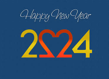 Happy New Year image with heart-shaped 2023
