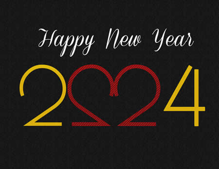 Happy New Year 2024 image with heart