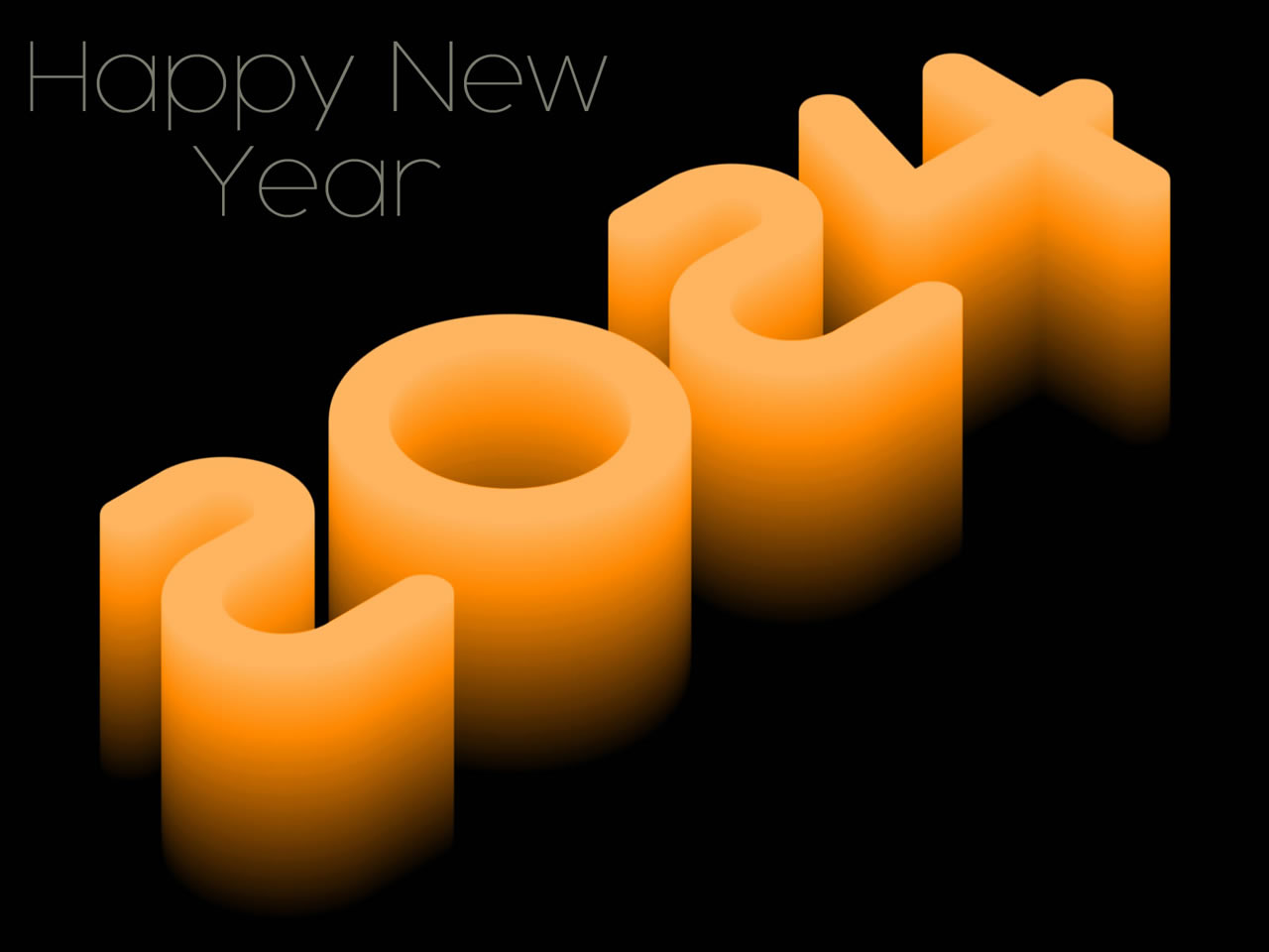 Image 2024 in 3D orange color
