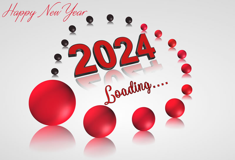 3D image: 2024 loading... with Progress bar showing